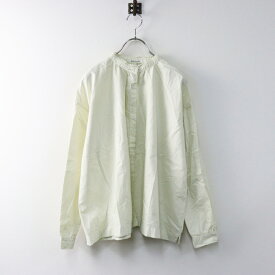 【期間限定価格】ナチュラン サンバレー SUN VALLEY コットンフリル付バンドカラービッグシルエットブラウス M 薄黄色/シャツ【2400014419337】【中古】