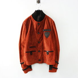 90s Archive GUCCI by Tom ford Suede Leather Military Blouse 50/Red トムフォード期 グッチ スエード ジャケット【2400014415582】【中古】