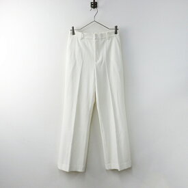 2022AW フレームワーク FRAMeWORK 裏起毛フレアーパンツ 38/ホワイト センタープレス イージー ゴム【2400014423372】【中古】