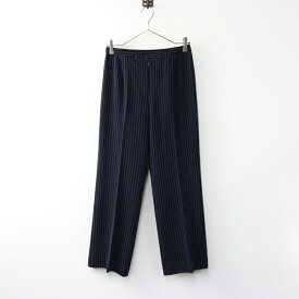 【期間限定価格】イタリヤ 伊太利屋 バック刺繍 ストライプパンツ 7/ネイビー ボトムス ロング スラックス トラウザーズ スリム 細身【2400014434187】【中古】