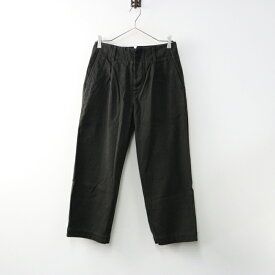 【期間限定価格】マーガレットハウエル MARGARET HOWELL WORN COTTON TWILL パンツ 1/チャコールグレー コットンツイル タック【2400014438291】【中古】