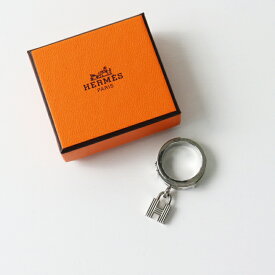 フランス製 エルメス HERMES ケリーHカデナ レザー付き スカーフリング シルバーXグリーン 箱付属/アクセサリー【2400014437522】【中古】