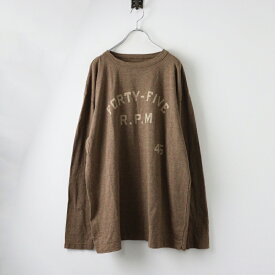 美品 メンズ 45R フォーティファイブアール ホリーグロゴプリントの90845星Tシャツ(トップ)サイズ4 ブラウン【2400014463248】【中古】