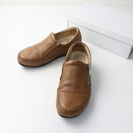 サヤ SAYA 51157 レザースリッポンシューズ 23.5cm/ブラウン ジップ サイドゴア 靴 革【2400014469899】【中古】