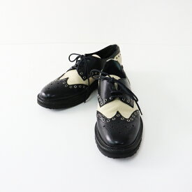 ジュゼッペ ザノッティ GIUSEPPE ZANOTTI バイカラーウイングチップ サドルシューズ 39*26cm ブラックベージュ 【2400014472226】【中古】