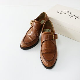 ピッピシック PIPPICHIC モンクストラップヒールパンプス 36.5/ブラウン レザー 23.5cm【2400014474640】【中古】