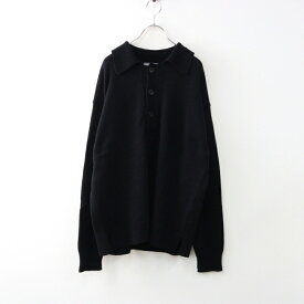 【期間限定価格】2023AW サンプル品 メンズ マーガレットハウエル MARGARET HOWELL WASHABLE WOOL CASHMERE ニット L/ブラック【2400014483352】【中古】