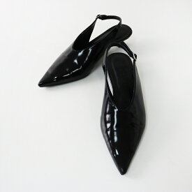 アパートバイローリーズ apart by lowrys バックスリング ポインテッドトゥ パンプス 38/ブラック エナメル 【2400014480962】【中古】