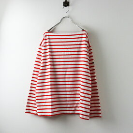 未使用 ウティ OUTIL TRICOT AAST ボーダーボートネックバスクシャツ 0/ホワイト レッド コットン カットソー フランス製【2400014480313】【中古】