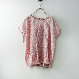 【期間限定価格】マーブルシュッド marble SUD フラワープリント ウサギ ピンタックブラウス/ピンク プルオーバー 花柄 ギャザー【2400014494310】【中古】