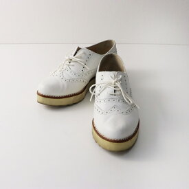 【期間限定価格】カルザドス ボントレ CALZADOS BONTRE ウィングチップ レースアップ シューズ 38/ホワイト 靴 くつ クツ【2400014471045】【中古】
