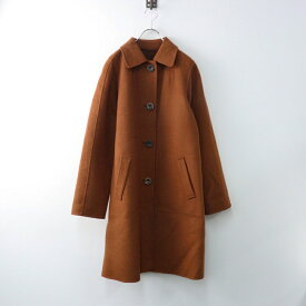 極美品 オールドイングランド OLD ENGLAND ウール100% リバーシブルロングコート 34 ブラウンXチェック【2400014483499】【中古】