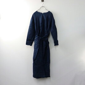 コズミックワンダー COSMIC WONDER Sumi and Yambaru-ai Wrapped dress 1/インディゴ ラップドレス リネン ワンピース【2400014486063】【中古】