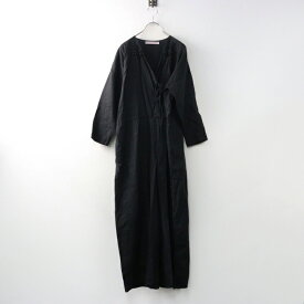 【期間限定価格】【サマーセール】トワヴァーズ TOWAVASE Bonvoyage リネンカシュクールサロペットパンツ/ブラック オールインワン 刺繍 花【2400014479676】【中古】