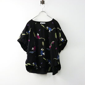 【期間限定価格】美品 マーブルシュッド marble SUD × マンナイン mannine EMBハナグマ ゆるっとブラウス /ブラック 刺繍 トップス【2400014500813】【中古】