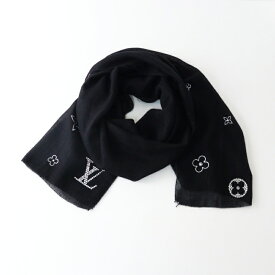 ルイヴィトン LOUIS VUITTON M74268 モノグラム エトール モンテカルロ カシミヤ100% ラインストーン ストール ブラック【2400014490114】【中古】