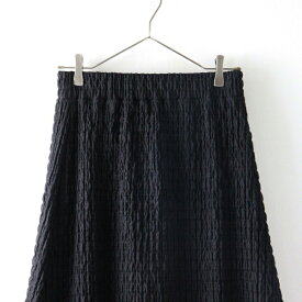 ニコアンド niko and ポコポコイージースカート F/ブラック ボトムス ロング ウエストゴム Aライン【2400014497649】【中古】