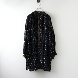 美品 定価1.8万 2023AW マーブルシュッド marble SUD dia flower Tunic ダイヤフラワーチュニック F/ブラック フラワー【2400014506662】【中古】