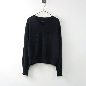 2020SS ジャーナルスタンダード JOURNAL STANDARD コットンラミーフトエリVネック/ブラック セーター トップス【2400014502947】【中古】