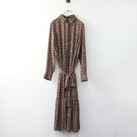 【期間限定価格】ミラオーウェン Mila Owen フラワープリント ティアードワンピース 0/ボルドー ドレス 花柄 ロング フレア 長袖【2400014519686】【中古】