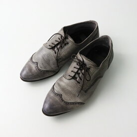 【期間限定価格】ラパーロ Raparo ウィングチップ レースアップ シューズ 37/グレー ソフトレザー ポインテッドトゥ【2400014519303】【中古】