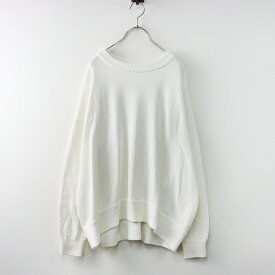 美品 定価2.9万 2021SS ドゥーズィエムクラス Deuxieme Classe ベーシックニット/ホワイト コットン セーター 長袖【2400014521832】【中古】