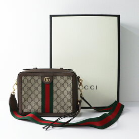 極美品 グッチ GUCCI 550622 オフディア GGスプリーム キャンバス スモール ショルダーバッグ/ブラウン ベージュ レザー【2400014480702】【中古】