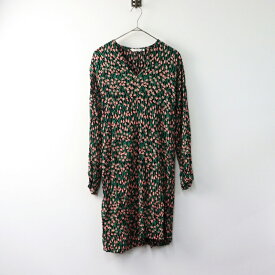 マリメッコ marimekko TUULAHDUS KIELEKE ワンピース 34/ブラック ドレス Vネック チュニック【2400014528343】【中古】