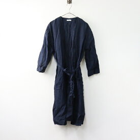 フォグリネンワーク fog linen work リネンガウンコート/ネイビー ロング カーディガン 羽織り アウター【2400014534726】【中古】