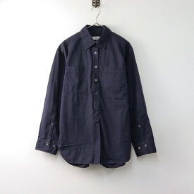 2022AW イエナ IENA COTTON BOUNCE シャツ /ネイビー ポケット コットン バウンス 長袖 スリット カットソー【2400014537901】【中古】