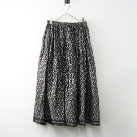 【期間限定価格】人気シリーズ 2023AW メゾンドソイル maison de soil ゲンチアナフラワーブロックプリントギャザースカート 2 グレー【2400014524161】【中古】