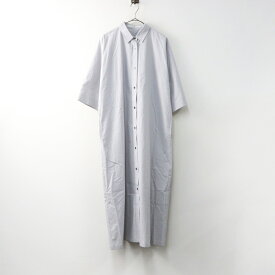 フレームワーク FRAMeWORK コットン フォルムワンピース ライトグレー/シャツチュニック ドレス ロングブラウス【2400014526172】【中古】