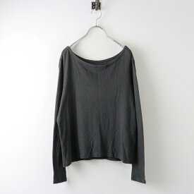 リゼッタ Lisette Le Linge コットン リネン ワイドネック カットソー /チャコール ブラウス シャツ 【2400014531756】【中古】