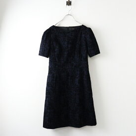 【期間限定価格】美品 トッカ TOCCA フロッキー総柄 ショートスリーブワンピース 4 ネイビー/総柄 ドレス【2400014528046】【中古】