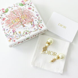 美品 2025SS ディオール DIOR Tribales イヤリング /ゴールド パール スター クローバー 両耳 チャーム【2400014536874】【中古】