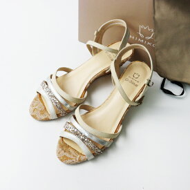 【期間限定価格】人気 ヒミコ 卑弥呼 ステンドグラス サンダル 25cm/ベージュ ヒール 春夏 レディースタイル スパンコール【2400014540574】【中古】