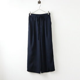 美品 定2.4万 フローレント FLORENT Double cloth string wide pants ダブルクロスストリングワイドパンツ 36 ネイビー【2400014537802】【中古】