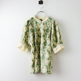 美品 リリーブラウン LILY BROWN オリエンタル刺繍チャイナトップス one size/イエロー グリーン ブラウス シアー【2400030086940】【中古】