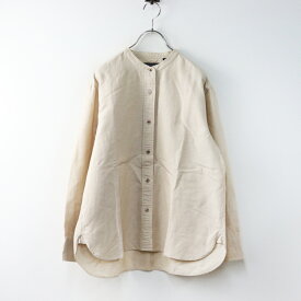 ハンドルーム HAND ROOM BAND COLLAR SHIRT バンドカラー シャツ M/ベージュ 羽織り 前開き 長袖【2400014541502】【中古】