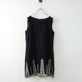 クレイサス CLATHAS ノースリーブ リーフ刺繍 チュニック 38/ブラック トップス プルオーバー ブラウス【2400014546422】【中古】