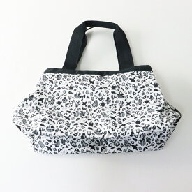 レスポートサック LeSportsac ポーチ付き ガーデニング柄 ナイロントートバッグ/ホワイト 総柄【2400030086087】【中古】