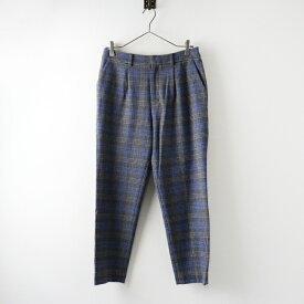 2021AW フレームワーク FRAMeWORK T/R両面起毛パンツ 38/ブルー グレンチェック タック スラックス センタープレス【2400014533071】【中古】