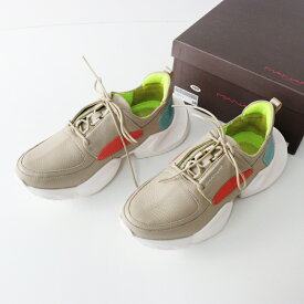 【期間限定価格】新品 未使用 定価2.9万 マナ MANA レザー スニーカー 38/ベージュ 厚底 本革 24cm シューズ レースアップ【2400014549065】【中古】