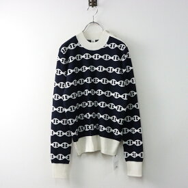 【期間限定価格】新品 定価364100円 2025SS エルメス HERMES シェーヌダンクル カシミヤ100% ロングスリーブニット 36 ネイビー//-.【2400014491159】【中古】