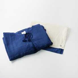 【期間限定価格】未使用 メゾンドソイル maison de soil インディゴ ピンタック ブラウス F/ブルー トップス ノーカラー タッセル【2400014529661】【中古】