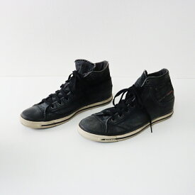 メンズ ディーゼル DIESEL ブラックデニムスニーカー 28.5cm/シューズ 靴【2400014554076】【中古】