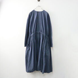 ヴェリテクール veritecoeur ガスボイル コットンボリュームギャザーワンピース F ブルーグレー/ワイド 幅広【2400014546620】【中古】