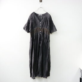 2022SS ジャーナルスタンダードレリューム JOURNAL STANDARD relume エンブロイダリーギャザーワンピース F‖チャコール【2400014569377】【中古】