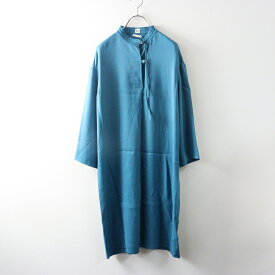 良品 エルメス HERMES レーヨンシルク ベルトストラップ スキッパーワンピース 36 ブルー//フランス製 ドレス【2400014581379】【中古】