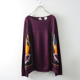 【期間限定価格】良品 エルメス HERMES Tatersale タッタソール ツイルレーヌ スカーフ切替 カシミヤシルクニット トップス 42//パープル【2400014581355】【中古】